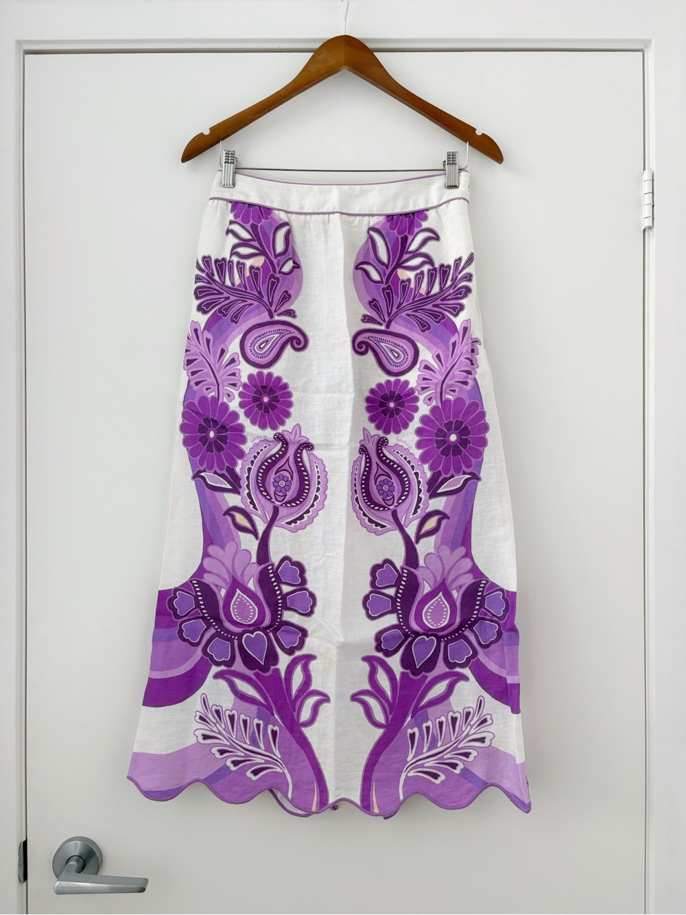 NWT Farm Rio Color Festival Cream Midi Skirt S